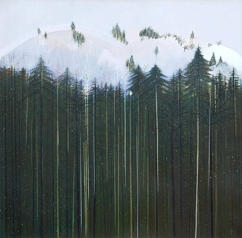 "Ružová hora", 100x100cm, olej, 2009