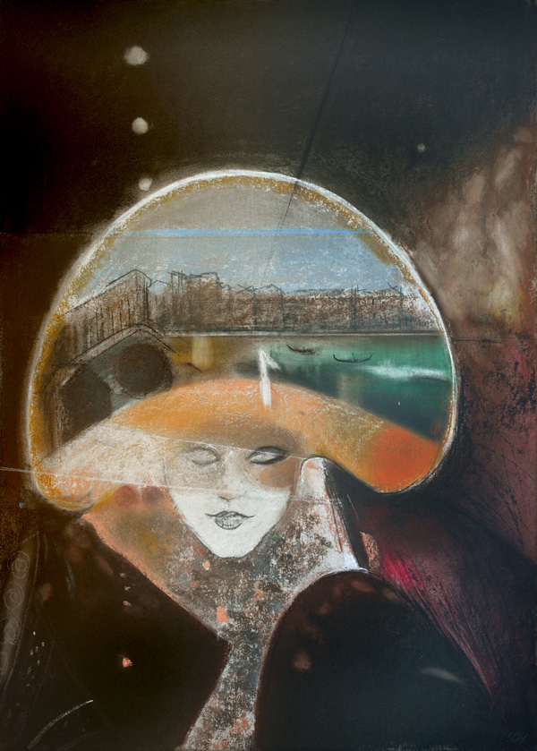 "Exposition I, Venice", 50x70 cm, pastel, 2011